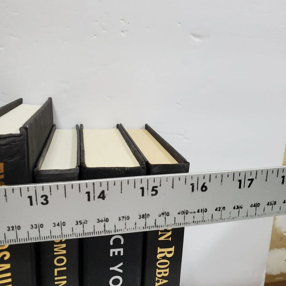 Shelf Staging Library Modern Decorative Black Silver Hardcover Books Set Lot 12